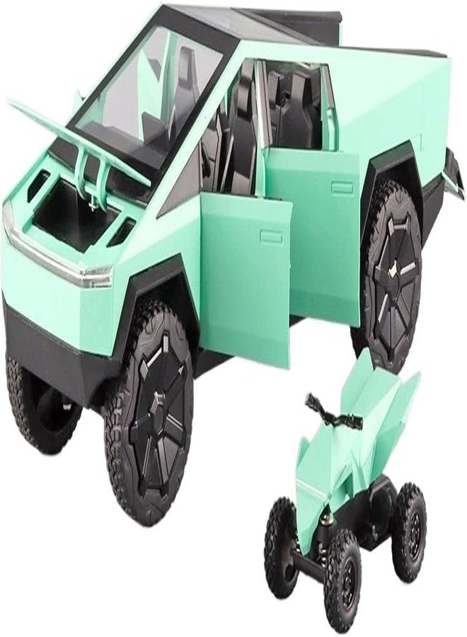 KING FORU 1:24 Scale Die-Cast CyberTruck【Free Wheel】 with 6 Openable Doors,Steerable Tyres,Working Horn,Working Lights, Multicolor - Image 1